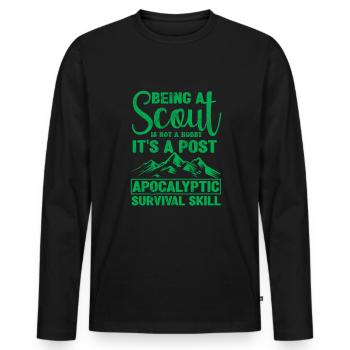 Scout Funny Scouting Camping Scouts - Men's Premium Organic Long Sleeve Shirt - black - Front - Nico (187cm)