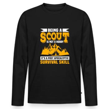 Scout Funny Scouting Camping Scouts - Men's Premium Organic Long Sleeve Shirt - black - Front - Nico (187cm)