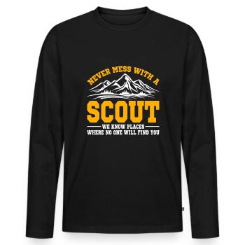 Scout Funny Scouting Camping Scouts - Men's Premium Organic Long Sleeve Shirt - black - Front - Nico (187cm)