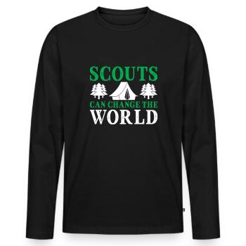 Scout Funny Scouting Camping Scouts - Men's Premium Organic Long Sleeve Shirt - black - Front - Nico (187cm)
