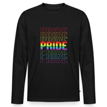 LGBTQ Lesbe Homosexuell Regenbogenflagge Stolz - Männer Premium Bio Langarmshirt - Schwarz - Vorne - Nico (187cm)