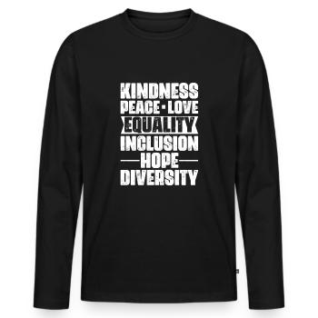 LGBT LGBTQ Lesbian Gay Rainbow Flag Pride - Men's Premium Organic Long Sleeve Shirt - black - Front - Nico (187cm)