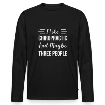 Funny Chiropractic Saying Doctor of Chiropractic - Men's Premium Organic Long Sleeve Shirt - black - Front - Nico (187cm)