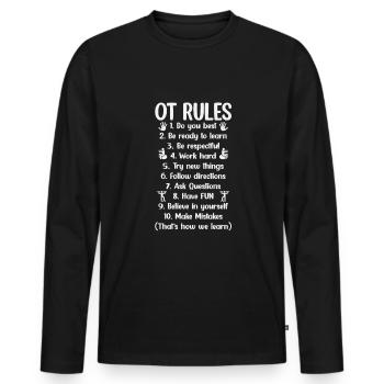 Occupational Therapy Saying OT Therapist OT - Men's Premium Organic Long Sleeve Shirt - black - Front - Nico (187cm)