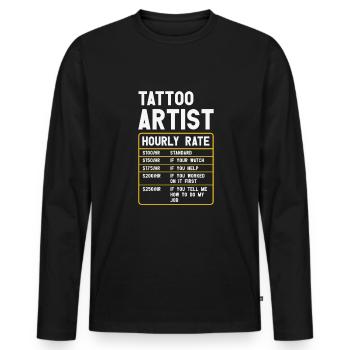 Tattoo Artist Funny Tattoo Tattooist Tattoo Lover - Men's Premium Organic Long Sleeve Shirt - black - Front - Nico (187cm)
