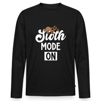Paresseux Dire Humour Drôle Sarcasme Paresseux Paresseux - T-shirt manches longues Premium bio Homme - noir - Devant - Nico (187cm)