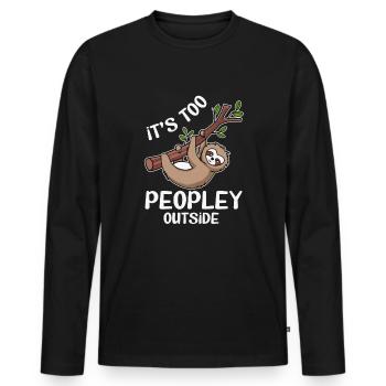 Sloth Saying Funny Humor Sarcasm Lazy Sloth Lover - Men's Premium Organic Long Sleeve Shirt - black - Front - Nico (187cm)