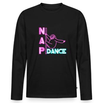 Paresseux Dire Humour Drôle Sarcasme Paresseux Paresseux - T-shirt manches longues Premium bio Homme - noir - Devant - Nico (187cm)