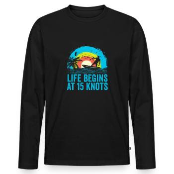 Kitesurf Kitesurf Kite Surfer Kitesurfer - T-shirt manches longues Premium bio Homme - noir - Devant - Nico (187cm)