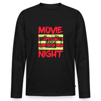 Filmabend Kino Popcorn Film Film Liebhaber Filme - Männer Premium Bio Langarmshirt - Schwarz - Vorne - Nico (187cm)