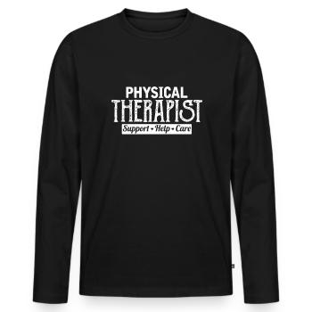 Physiotherapie Physiotherapeut PT Therapeut - Männer Premium Bio Langarmshirt - Schwarz - Vorne - Nico (187cm)