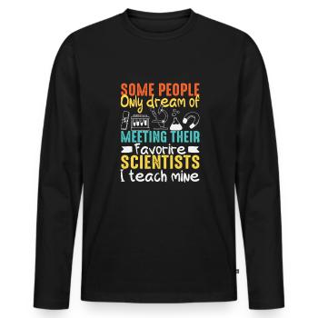Amoureux des sciences Chimie Biologie Physique Maths - T-shirt manches longues Premium bio Homme - noir - Devant - Nico (187cm)