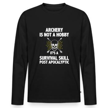 Archery Saying Funny Archer Quote Bow Archery - Men's Premium Organic Long Sleeve Shirt - black - Front - Nico (187cm)