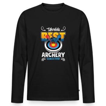 Archery Saying Funny Archer Quote Bow Archery - Men's Premium Organic Long Sleeve Shirt - black - Front - Nico (187cm)