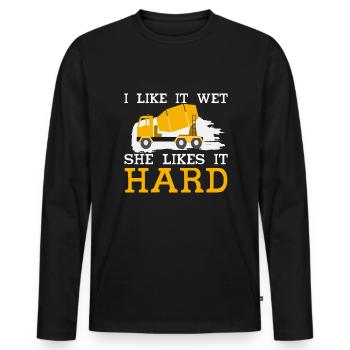 Cement Worker Concrete Mixer Concrete Finisher - Men's Premium Organic Long Sleeve Shirt - black - Front - Nico (187cm)