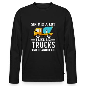 Cement Worker Concrete Mixer Finisher Cement Mixer - Men's Premium Organic Long Sleeve Shirt - black - Front - Nico (187cm)