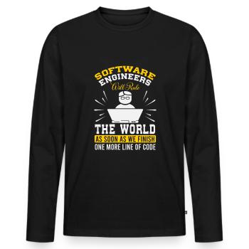 Programmer Computer Admin Coder Software Developer - Men's Premium Organic Long Sleeve Shirt - black - Front - Nico (187cm)