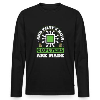 Programmer Computer Science Coder Software - Men's Premium Organic Long Sleeve Shirt - black - Front - Nico (187cm)