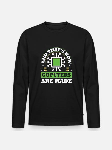 Programmierer, Informatik, Coder Software - Männer Premium Bio Langarmshirt - Schwarz