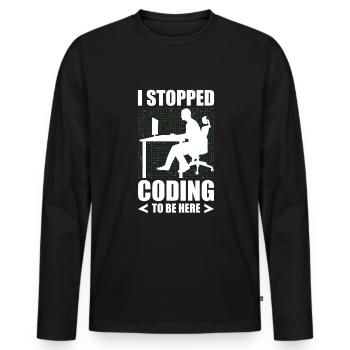 Programmierer Entwickler IT Admin Programmierer Codierung - Männer Premium Bio Langarmshirt - Schwarz - Vorne - Nico (187cm)