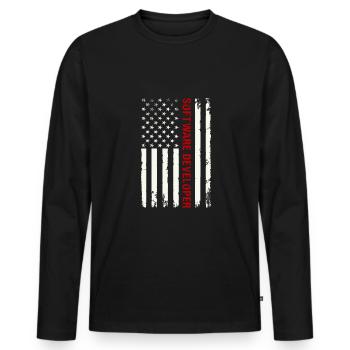 Programmierer Entwickler IT Admin Programmierer Codierung - Männer Premium Bio Langarmshirt - Schwarz - Vorne - Nico (187cm)