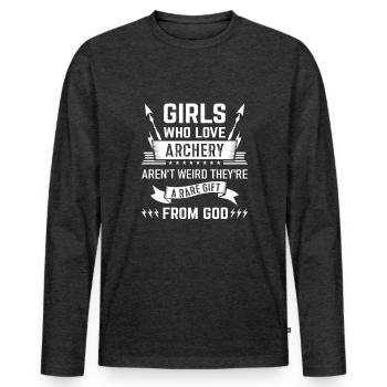 Archery Quote Archery Bow Archery Lovers Archer - Men's Premium Organic Long Sleeve Shirt - heather anthracite - Front - Nico (187cm)