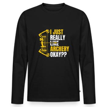 Archery Quote Archery Bow Archery Lovers Archer - Men's Premium Organic Long Sleeve Shirt - black - Front - Nico (187cm)