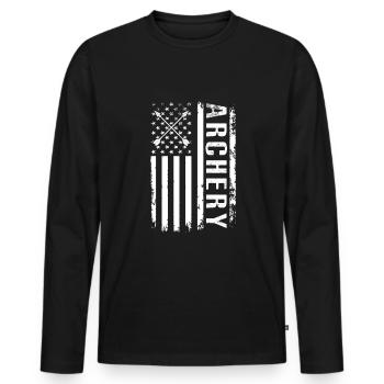 Archery Quote Archery Bow Archery Lovers Archer - Men's Premium Organic Long Sleeve Shirt - black - Front - Nico (187cm)