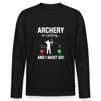 Archery Quote Archery Bow Archery Lovers Archer - Men's Premium Organic Long Sleeve Shirt - black - Front - Nico (187cm)