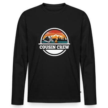 Camping Outdoor Mountain Camper Wandern Camping - Männer Premium Bio Langarmshirt - Schwarz - Vorne - Nico (187cm)