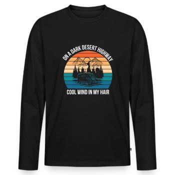 Camping Outdoor Mountain Camper Wandern Camping - Männer Premium Bio Langarmshirt - Schwarz - Vorne - Nico (187cm)