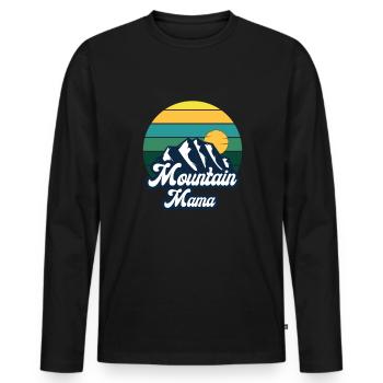 Camping Outdoor Mountain Camper Wandern Camping - Männer Premium Bio Langarmshirt - Schwarz - Vorne - Nico (187cm)