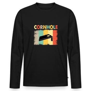 Cornhole-Spieler Cornhole-Team-Cornhole-Spiel - Männer Premium Bio Langarmshirt - Schwarz - Vorne - Nico (187cm)