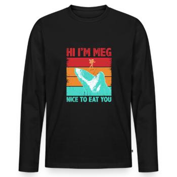 Shark Saying Shark Costume Funny Shark Lover - Men's Premium Organic Long Sleeve Shirt - black - Front - Nico (187cm)