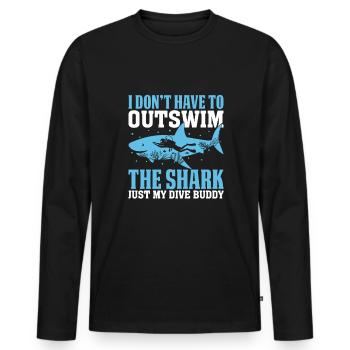Shark Saying Shark Costume Funny Shark Lover - Men's Premium Organic Long Sleeve Shirt - black - Front - Nico (187cm)