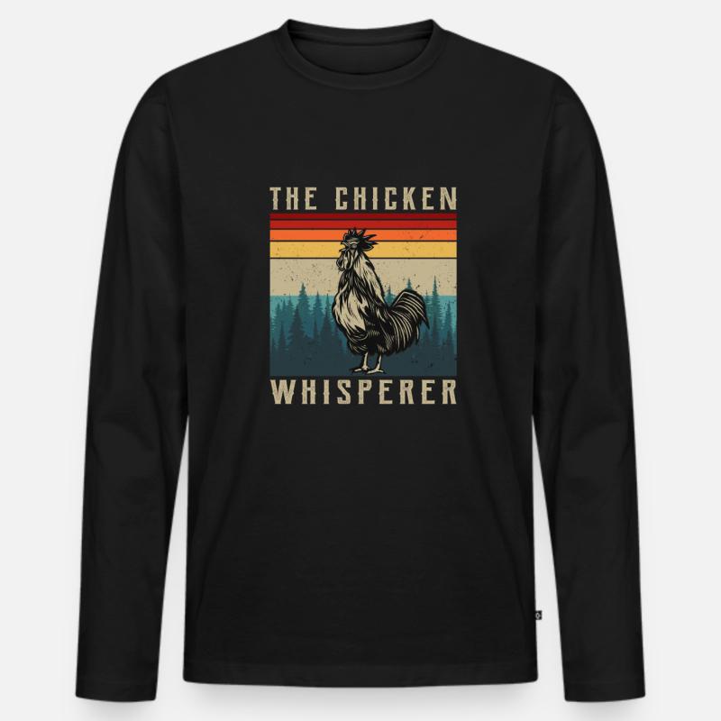 Hühnerliebhaber Hühnerbauer - Männer Premium Bio Langarmshirt - Schwarz