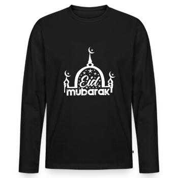 Frohes Eid Mubarak Muslim Eid al Fitr Eid al Adha - Männer Premium Bio Langarmshirt - Schwarz - Vorne - Nico (187cm)