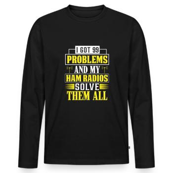 Ham Radio Amateur Radio Ham Radio Operator - Men's Premium Organic Long Sleeve Shirt - black - Front - Nico (187cm)