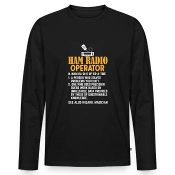 Amateurfunk Amateurfunker Amateurfunker - Männer Premium Bio Langarmshirt - Schwarz - Vorne - Nico (187cm)