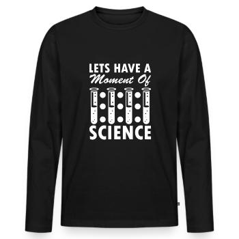 Sciences Chimie Biologie Professeur de physique - T-shirt manches longues Premium bio Homme - noir - Devant - Nico (187cm)