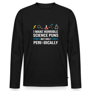 Sciences Chimie Biologie Professeur de physique - T-shirt manches longues Premium bio Homme - noir - Devant - Nico (187cm)
