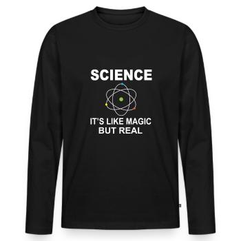 Sciences Chimie Biologie Professeur de physique - T-shirt manches longues Premium bio Homme - noir - Devant - Nico (187cm)