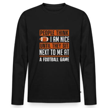 Fans de football américain Joueur de football Fantasy - T-shirt manches longues Premium bio Homme - noir - Devant - Nico (187cm)