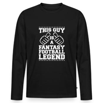Fans de football américain Joueur de football Fantasy - T-shirt manches longues Premium bio Homme - noir - Devant - Nico (187cm)
