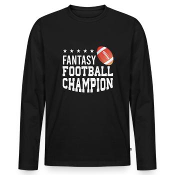 American Football Fans Fantasy Football Player - Men's Premium Organic Long Sleeve Shirt - black - Front - Nico (187cm)
