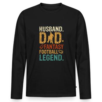 Fans de football américain Joueur de football Fantasy - T-shirt manches longues Premium bio Homme - noir - Devant - Nico (187cm)