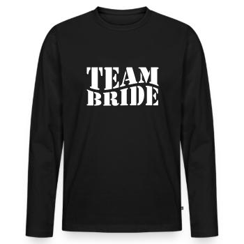 Drôle de mariage assorti à la mariée et au marié Marié - T-shirt manches longues Premium bio Homme - noir - Devant - Nico (187cm)
