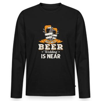 Drôle de mariage assorti à la mariée et au marié Marié - T-shirt manches longues Premium bio Homme - noir - Devant - Nico (187cm)