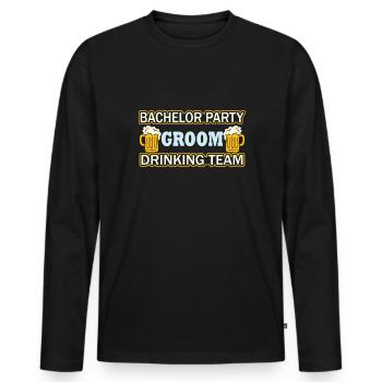 Drôle de mariage assorti à la mariée et au marié Marié - T-shirt manches longues Premium bio Homme - noir - Devant - Nico (187cm)