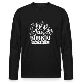 Sewing Quote Seamstress Tailor Quilting Sewing - Men's Premium Organic Long Sleeve Shirt - black - Front - Nico (187cm)